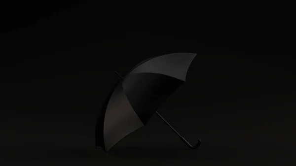 Czarny Parasol Ilustracja Renderowania — Zdjęcie stockowe