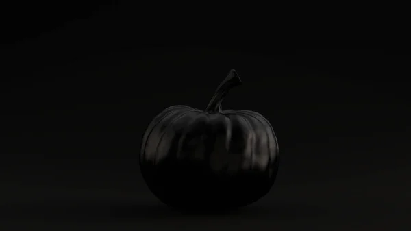 Black Pumpkin Gourd Black Background Render — 스톡 사진