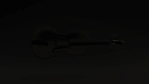 Preto Violino Arco Preto Fundo Ilustração Render — Fotografia de Stock