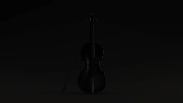 Preto Violino Arco Preto Fundo Ilustração Render — Fotografia de Stock