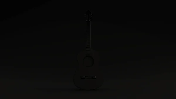 ブラックアコースティックギター3Dイラスト — ストック写真