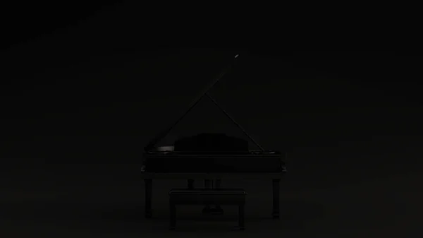 Černé Grand Piano Ilustrace Vykreslení — Stock fotografie