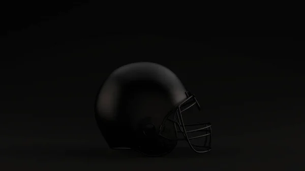 Black American Football Helmet Illustration Render — Stok Foto