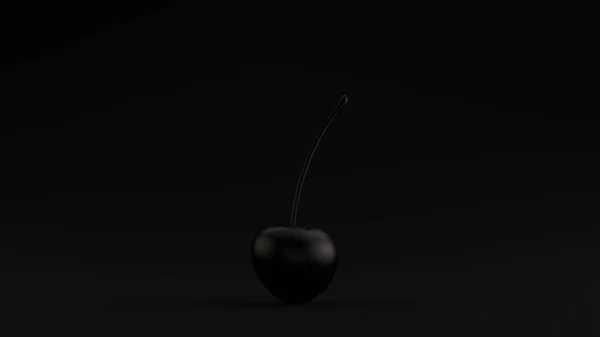 Black Cherry Dengan Ilustrasi Stalk Render — Stok Foto