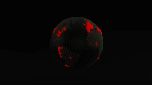 Éclosion Pandémique Virus Corona Globe Composé Sphères Pyramides Pointues Illustration — Photo