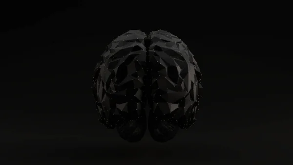 脳ブラック未来型人工知能とゴールド詳細3Dイラスト3Dレンダリング — ストック写真