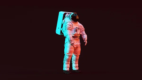 Astronaut Spacewalk Exploration Mobility Unit Next Generation White Spacesuit Освітленням — стокове фото