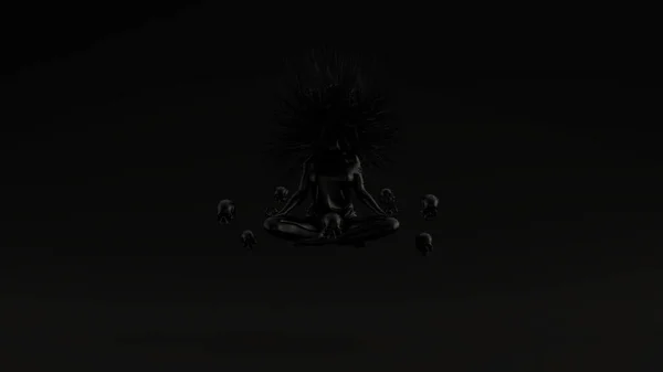 Сверхъестественное Существо Ангел Плавающий Позе Йоги Безумными Волосами — стоковое фото
