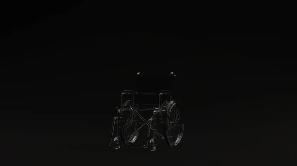 Стеклянная Больница Инвалидное Кресло Черный Фон Фронт Вид Иллюстрация Рендеринг — стоковое фото