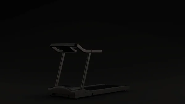 Black Treadmill Running Machine Black Background Illustration Render — Stock Photo, Image