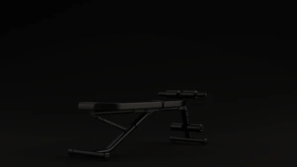 Black Flat Workout Bench Black Background Иллюстрация Рендеринга — стоковое фото