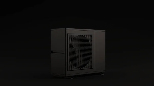 Black Industrial Office Air Conditioner Zwarte Achtergrond Illustratie Render — Stockfoto
