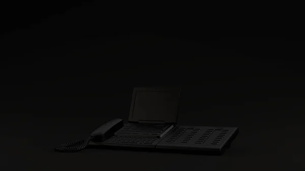 黑色办公室电话3D图形3D渲染 — 图库照片