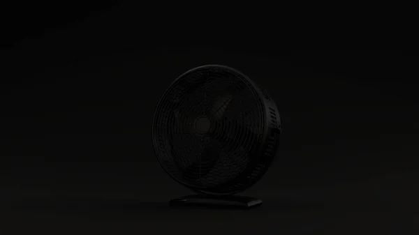 Black Office Cooling Fan Black Background 3d illustration 3d render