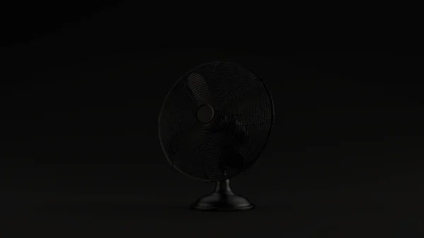 Black Office Cooling Fan Zwarte Achtergrond Illustratie Render — Stockfoto