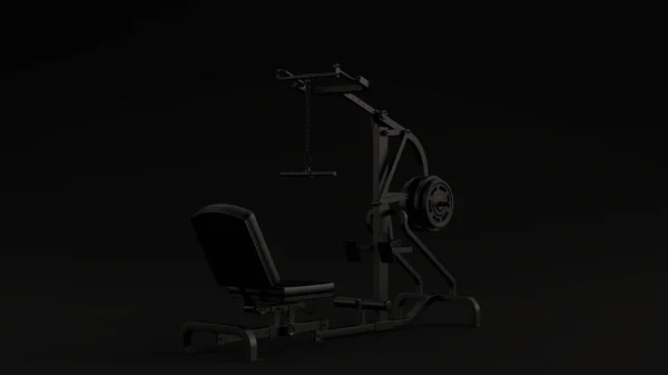 Weight Bench Black Background Render — 스톡 사진