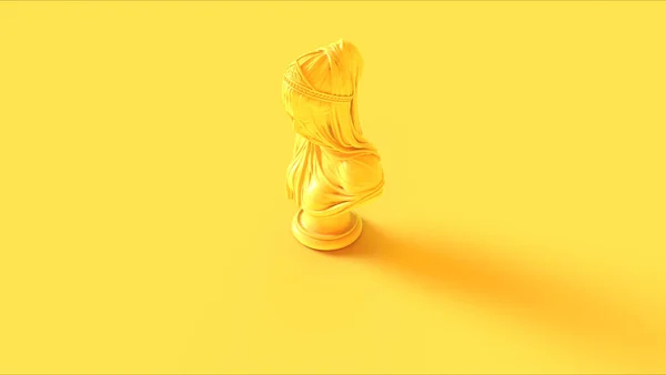 Жовта Жінка Бюст Скульптура Драпіруванням Ілюстрація Рендерингу — стокове фото