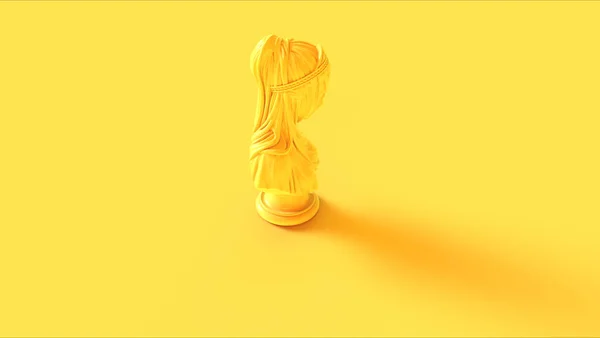 Mulher Amarela Busto Escultura Com Cortinas Ilustração Render — Fotografia de Stock