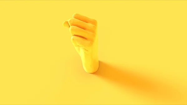 Amarillo Levantado Apretado Puño Antifascista Ilustración Render — Foto de Stock