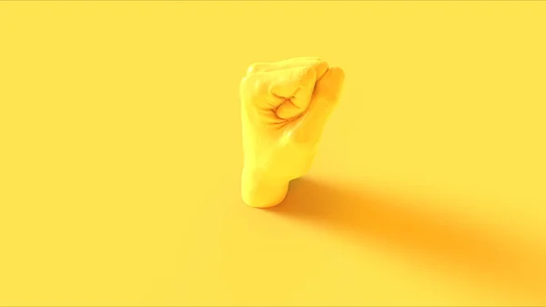 Amarillo Levantado Apretado Puño Antifascista Ilustración Render — Foto de Stock