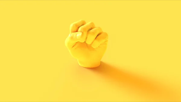 Yellow Raised Clenched Fist Anti Fascist 3d illustration 3d render