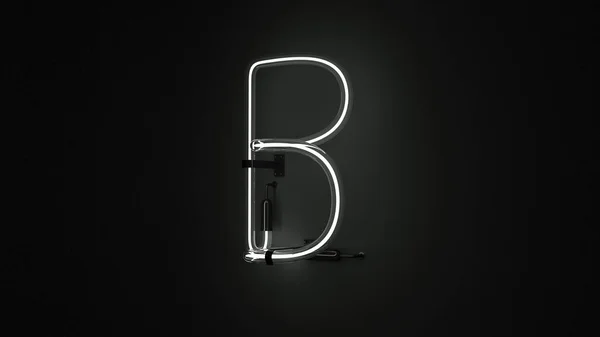 Neon Sign Letter Illustration Rendering — 图库照片