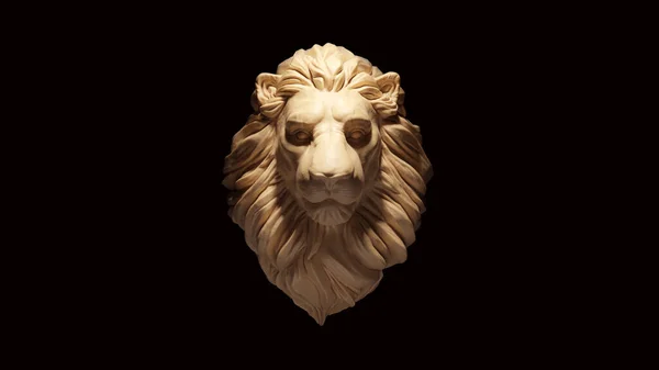 Lion White Cream Bone Color Statue Иллюстрация Render — стоковое фото