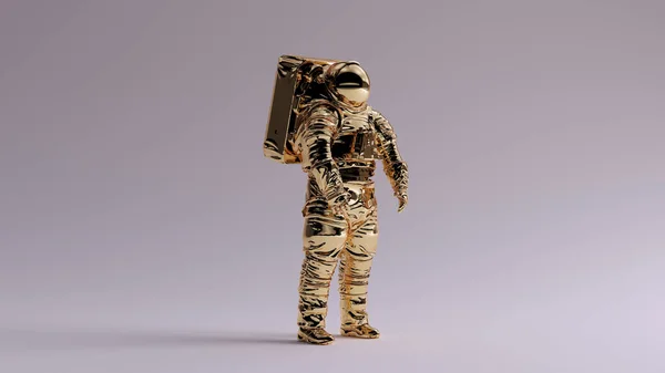 Gold Astronaut Spacesuit Spacewalk Exploration Mobility Unit Next Generation Spacesuit — стокове фото