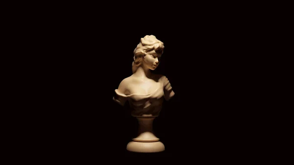 Dame Buste Sculpture Blanc Crème Couleur Illustration Rendre — Photo