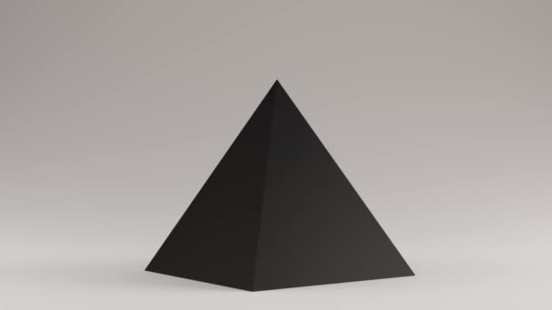 Czarna Piramida 360 Obracanie Animacja Ilustracja Renderowanie — Wideo stockowe