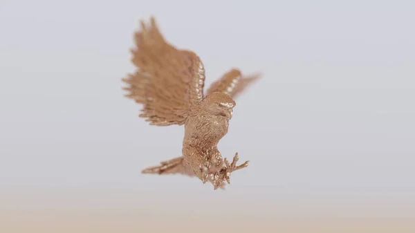 Glänsande New Bronze Eagle Flygning Jakt Med Mjuka Naturliga Rum — Stockfoto