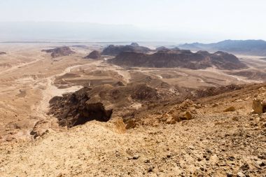 Çöl dağlar Vadi Manzaralı, doğa seyahat İsrail.