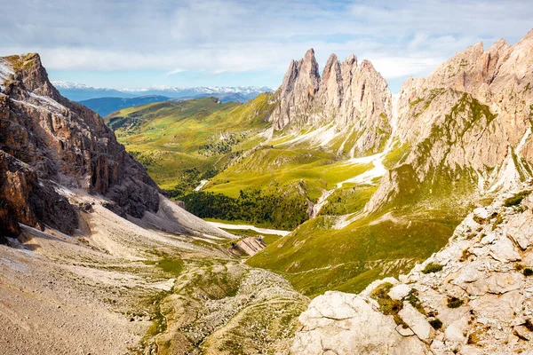 Krásný Jižní Tyrolsko Alto Adige Furchetta Saas Rigais Hřeben Vrchol — Stock fotografie
