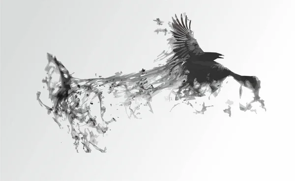 Чёрная птица, чёрная ворона — стоковый вектор