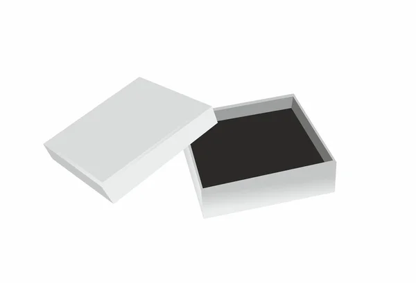 Boîte blanche, ouvert, cadeau — Image vectorielle