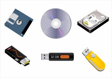 koleksiyon Usb flash sürücü, sabit disk, disket