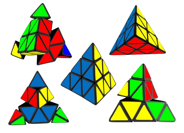 Kubus warna piramida - Stok Vektor