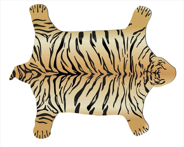 Τίγρη. Δέρμα Τίγρης σε λευκό φόντο — Διανυσματικό Αρχείο