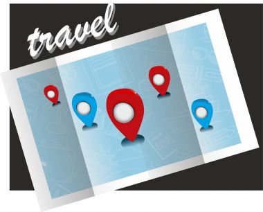 Sembol, turizm, seyahat harita