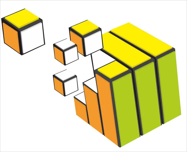 Particelle colorate cubo — Vettoriale Stock