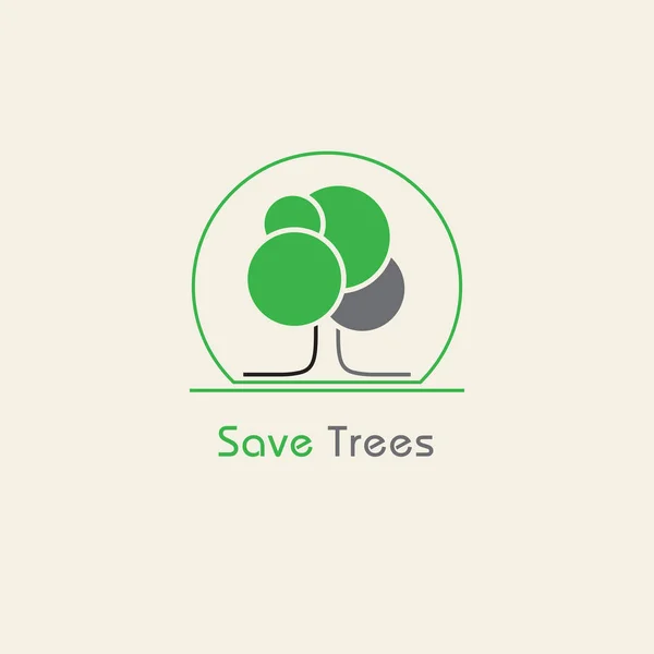 Salvare l'icona del vettore albero. elementi di design logo . — Vettoriale Stock