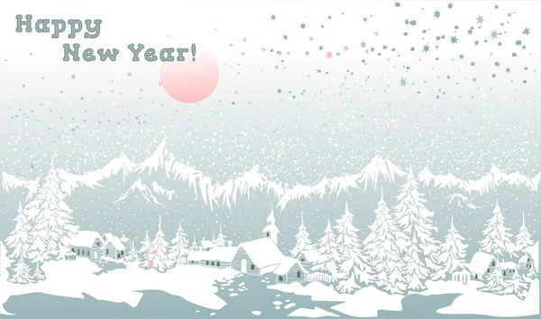 Kış sahne Dağları ile Noel arka plan manzara