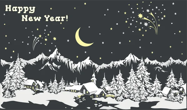 Kış sahne Dağları ile Noel arka plan manzara