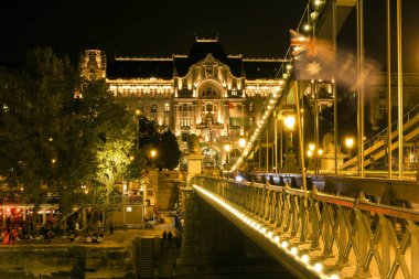Szechenyi Chain Bridge in Budapest clipart