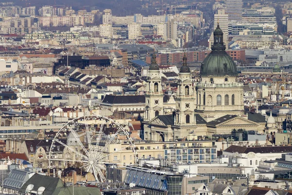 Skyline of Budapest from Gellert Hill — Stock Photo, Image