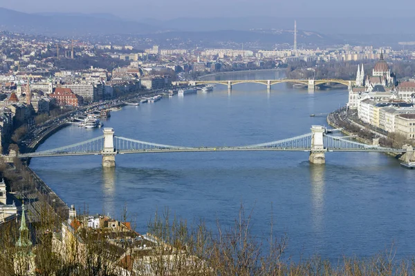 Skyline di Budapest da Gellert Hill — Foto Stock