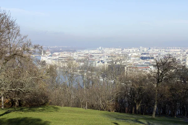 Gellert Tepesi 'nden Budapeşte' nin silüeti
