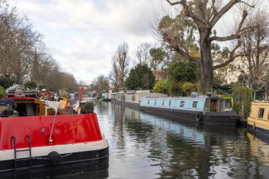 Londra 'da küçük Venedik, bir kış günü Paddington
