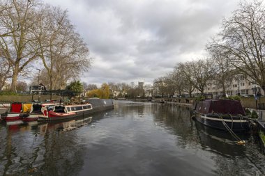 Londra 'da küçük Venedik, bir kış günü Paddington