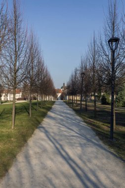 Godollo Kraliyet Sarayı 'nın bahçesi.